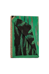 Reversible Feather-Pattern Jacquard Scarf with Soft Drape