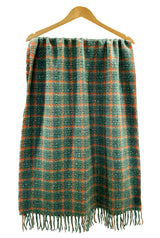 Checked Wool-Blend Scarf with Tassels