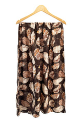 Women Metallic Leaf Print Lightweight Scarf