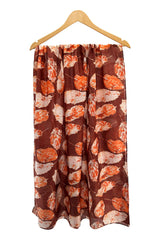 Women Metallic Leaf Print Lightweight Scarf