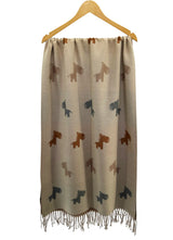 Colourful Donkey Print Reversible Wool-Blend Scarf with Tassels