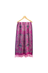 Vibrant Paisley Wool Mix Print Scarf with Tassels