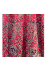 Vibrant Paisley Wool Mix Print Scarf with Tassels