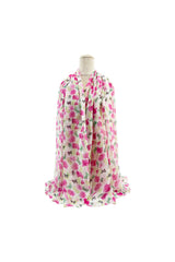 Mixed Cotton Butterfly & Floral Print Chiffon Scarf