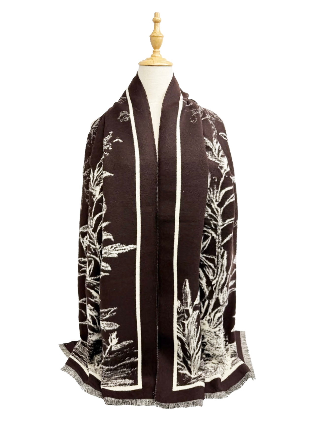 Elegant Botanical Border Shawl Wrap