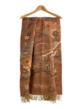 Galaxy of Flowers Print Wool-Blend Scarf with Tassels