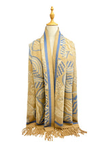 Assorted Leaves Printing Scarf with Tassels