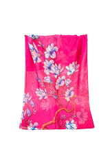 Soft Flowers on Branch Print Chiffon Scarf