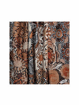 Women's Abstract Floral Print Lightweight Scarf with Frayed Edges