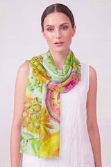 Tropical Fruit Print Lightweight Scarf