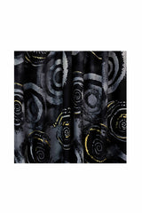Women’s Abstract Circle Print Lightweight Scarf with Fringed Edge