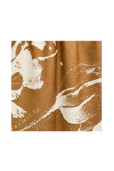 Women’s Abstract Floral Print Woven Scarf with Fringed Trim