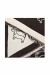 Women’s Dachshund Sausage Dog Print Scarf with Fringed Trim