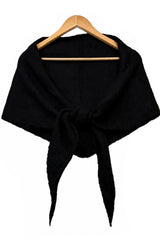 Soft Wool Blend Knitted Triangle Scarf Shawl