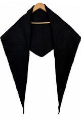 Soft Wool Blend Knitted Triangle Scarf Shawl