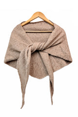 Soft Wool Blend Knitted Triangle Scarf Shawl