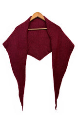 Soft Wool Blend Knitted Triangle Scarf Shawl