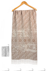 Women’s Heritage Animal & Monogram Print Fringed Scarf