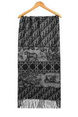 Women’s Heritage Animal & Monogram Print Fringed Scarf