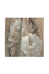 Women’s Botanical Floral Reversible Scarf with Fringed Trim