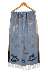Women’s Rocking Horse Print Fringed Scarf