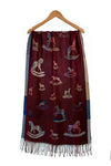 Women’s Rocking Horse Print Fringed Scarf