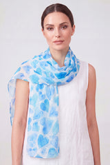 Watercolour Heart Print Scarf