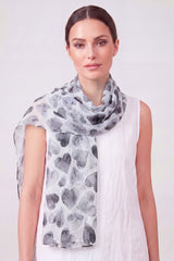 Watercolour Heart Print Scarf
