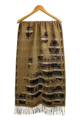 Women's Reversible Floral Check Print Multicolour Fringed Scarf