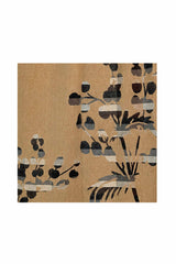 Women’s Abstract Floral & Stripe Tassel Scarf