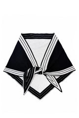 Women’s Striped Border Knitted Triangle Scarf