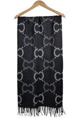 Women’s All-Over Geometric Print Reversible Fringed Scarf