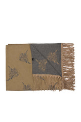 Women’s Highland Cow Print Reversible Scarf with Tassel Fringe