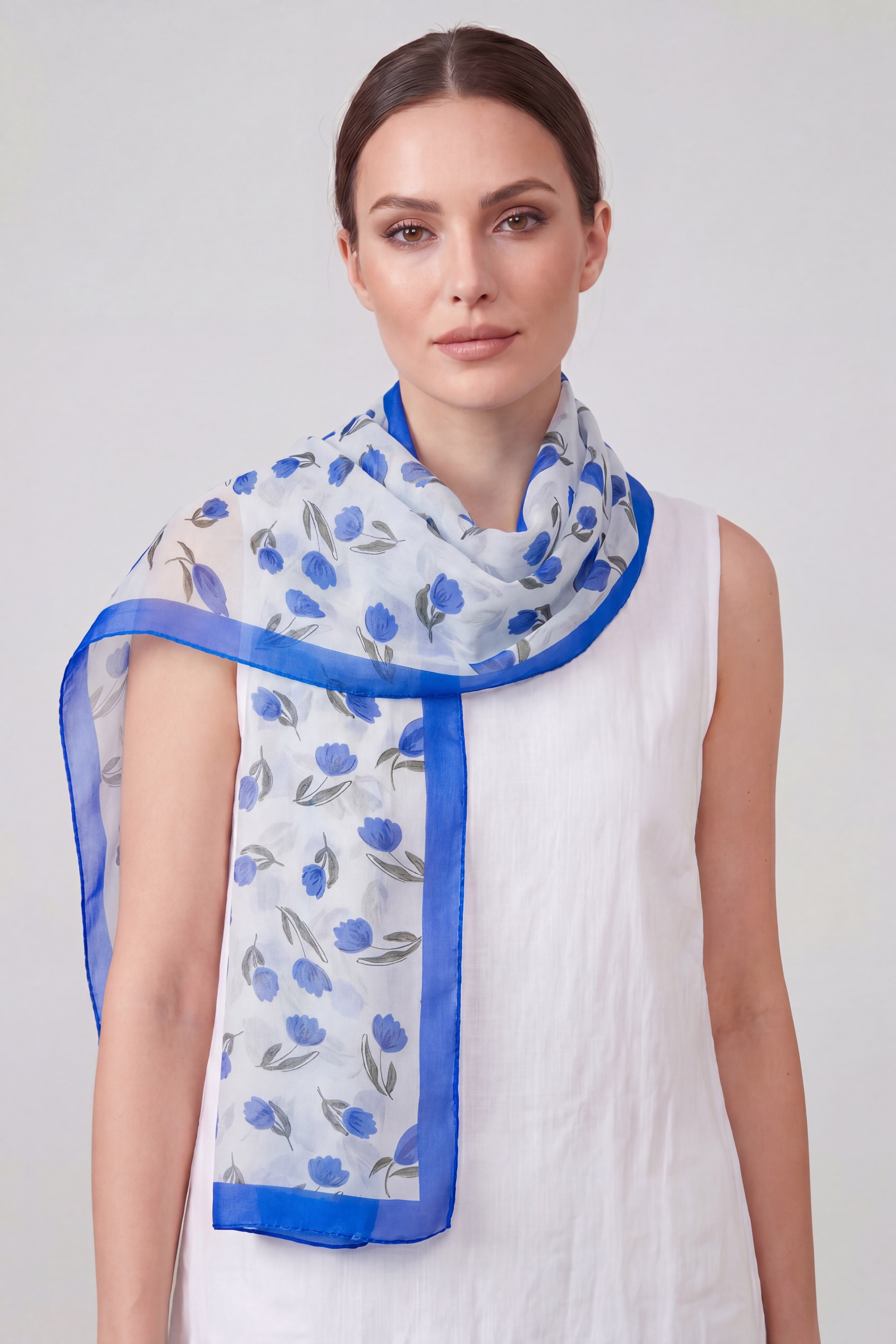Tulip Floral Print Lightweight Scarf