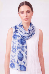 Pomegranate Print Chiffon Scarf