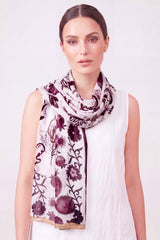 Pomegranate Print Chiffon Scarf