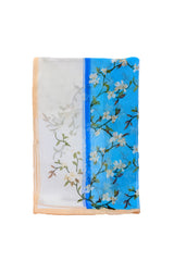 Floral Border Double Colour Lightweight Scarf