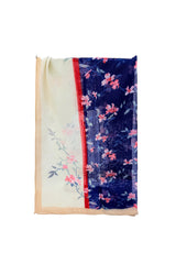 Floral Border Double Colour Lightweight Scarf