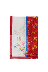 Floral Border Double Colour Lightweight Scarf