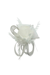 Feather & Mesh Flower Fascinator with clip and hair band