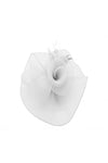 Curly Sinamay Fascinator with Feather Flower
