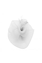 Curly Sinamay Fascinator with Feather Flower