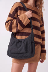 Women’s Checked Casual Shoulder Bag with Adjustable Strap