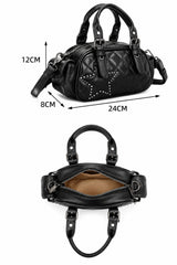 Women’s Quilted Star Stud Mini Handbag with Crossbody Strap