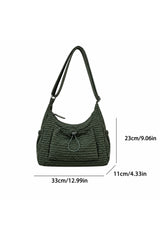Women’s Checked Casual Shoulder Bag with Adjustable Strap