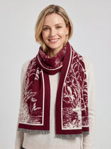 Elegant Botanical Border Shawl Wrap