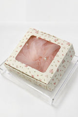 Pearl Organza Hair Scrunchie – Oversized Sheer Ruffle Ponytail Holder Elegant Hair Accessory