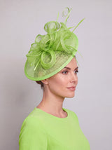 Statement Disc Fascinator with Petunia Flower and Feather Trim