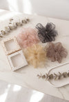 4 PicPearl Organza Oversized Hair Scrunchie – Elegant Sheer Ponytail Holder With Box