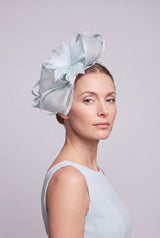 Curly Sinamay Fascinator with Feather Flower
